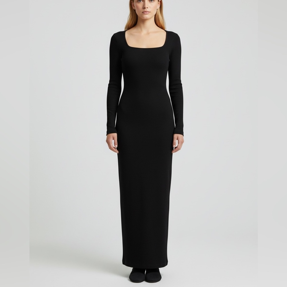 Fashion Nova -‎ Long Sleeve Maxi Dress (XS) - Black Bodycon